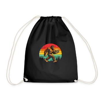 Bigfoot Cheeseburger Hamburger Retro Sun - Sac de sport léger - noir - Devant