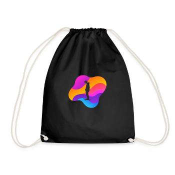 Skating Skate Kickflip - Drawstring Bag - black - Front
