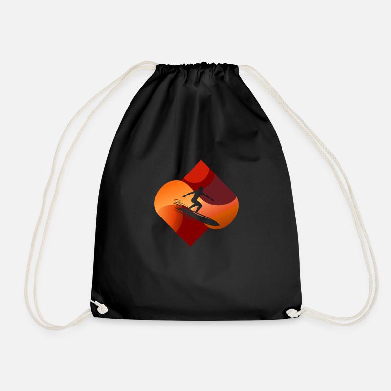 Surfer Surfer Girl - Drawstring Bag - black