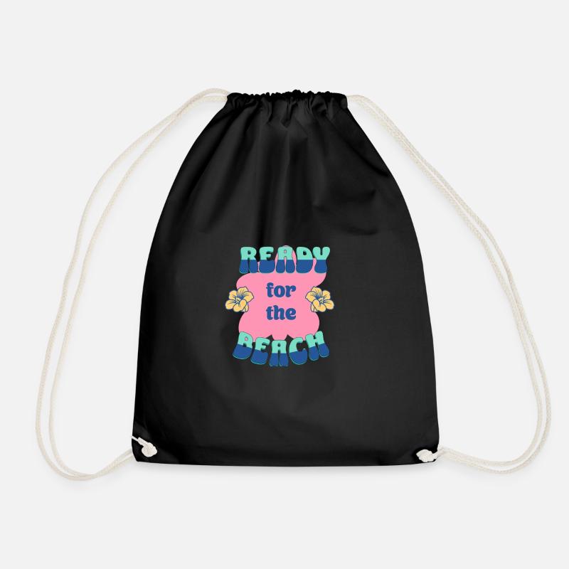 Ready for the beach summer T-shirt - Turnbeutel - Schwarz