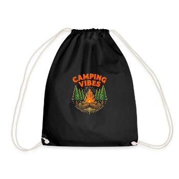 Camping Vibes Campfire Nature Camper - Drawstring Bag - black - Front