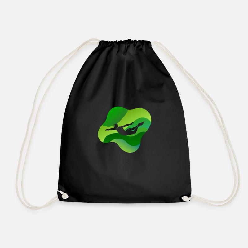 Swimmers apnea - Drawstring Bag - black