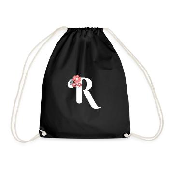 Lettre r fleurs minimalistes - Sac de sport léger - noir - Devant