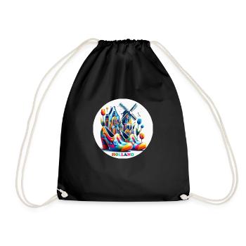 Netherlands Colorful LGBTQ - Drawstring Bag - black - Front