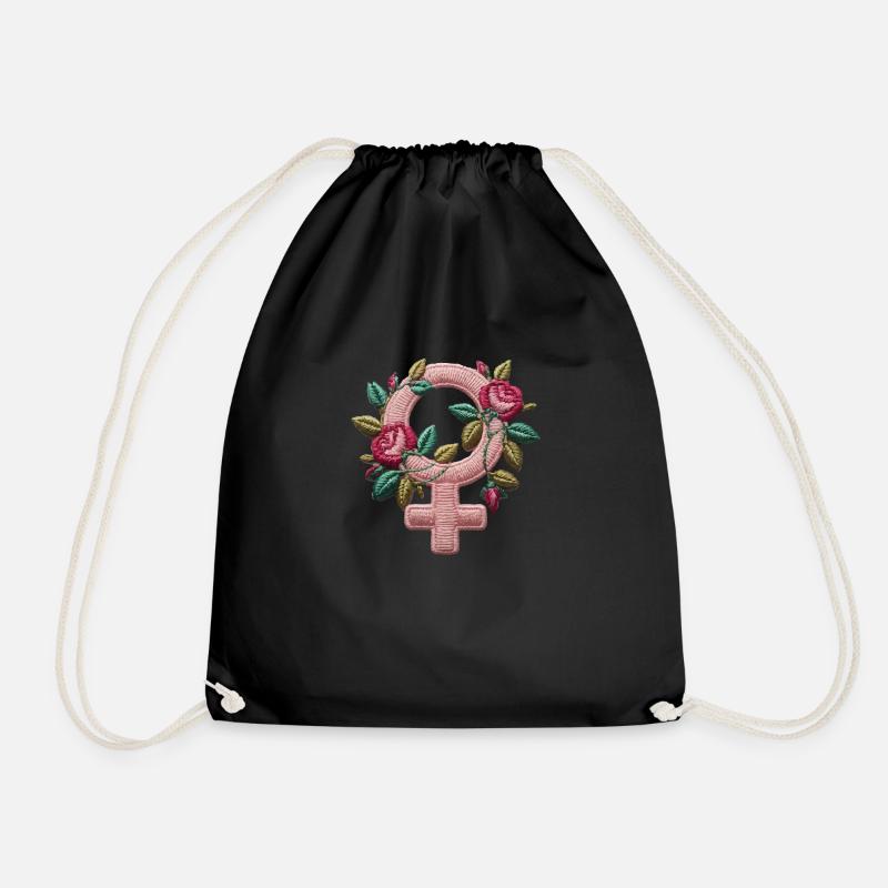 Girls' empowerment - Drawstring Bag - black