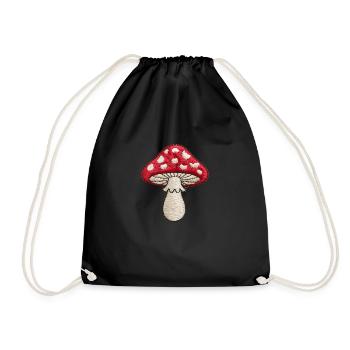 Champignon brodé - Sac de sport léger - noir - Devant
