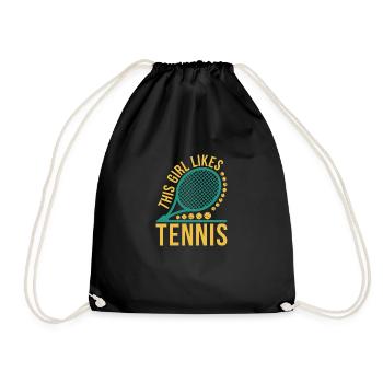 Tennis Hobby Sport Tennisspieler Tennis Lover - Turnbeutel - Schwarz - Vorne