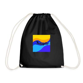 Airplane Cabin Passenger Machine - Drawstring Bag - black - Front