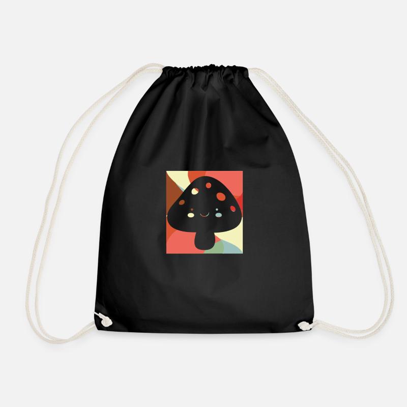 Vegetarian Wild Plant Sponge - Drawstring Bag - black