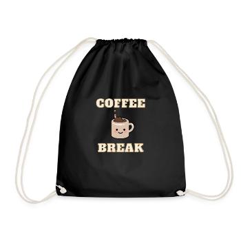 Coffee Break - Drawstring Bag - black - Front
