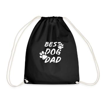Gift Saying Pets Dog Dog Dad Paws - Drawstring Bag - black - Front