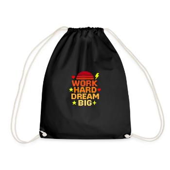 Travailler dur, rêver grand - Sac de sport léger - noir - Devant