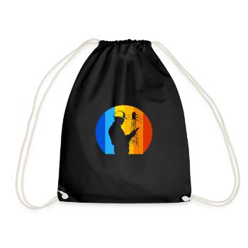 Electrical installation Wiring Electrical installation - Drawstring Bag - black - Front