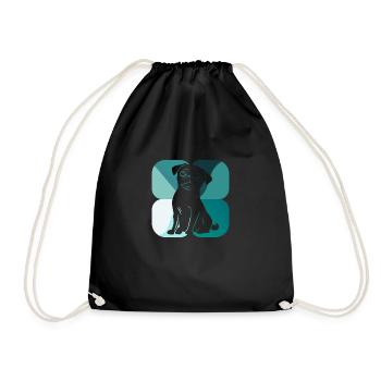 Pug Bulldog Fur - Drawstring Bag - black - Front