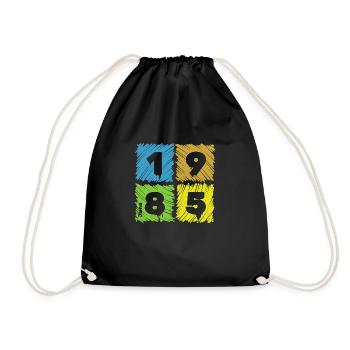 40th Birthday Colored Patches since 06/1985 - Drawstring Bag - black - Front