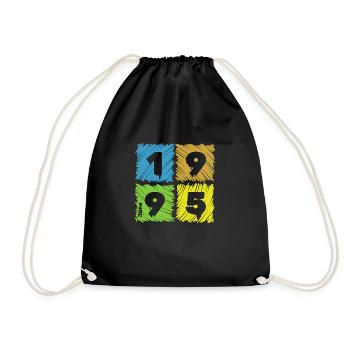 30. Geburtstag Farbige Patches since 06/1995 - Drawstring Bag - black - Front