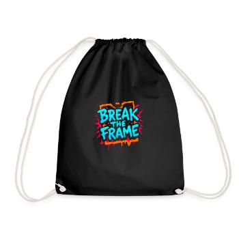 Break the Frame – Urban Art Explosion - Drawstring Bag - black - Front