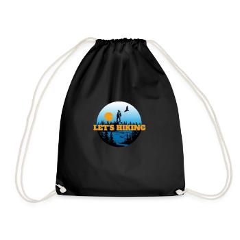 Lets hiking - Drawstring Bag - black - Front