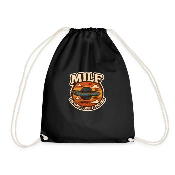 Momma I Love Floating (Onewheel Retro Stick - Drawstring Bag - black - Front