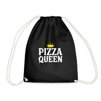 Pizza Queen Funny Quote - Drawstring Bag - black - Front