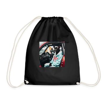Dog in the car - Drawstring Bag - black - Front