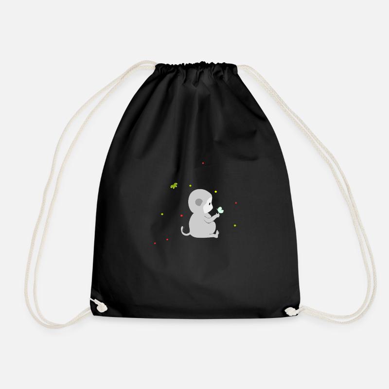 Le petit singe et les papillons - Sac de sport léger - noir