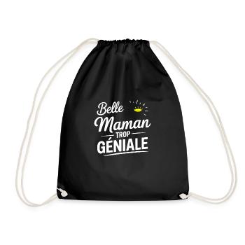 Beautiful mom too awesome - Drawstring Bag - black - Front