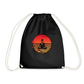 Buddha sunset - Drawstring Bag - black - Front