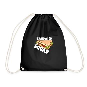 Sandwich - Sandwich Squad - Drawstring Bag - black - Front