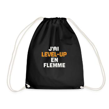 J'ai level-up en flemme - Sac de sport léger - noir - Devant