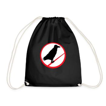 Corbeau assis interdit Rod Corde signe Note - Sac de sport léger - noir - Devant