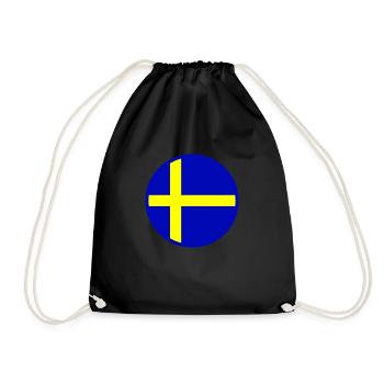 Sweden Flag Flag - Drawstring Bag - black - Front