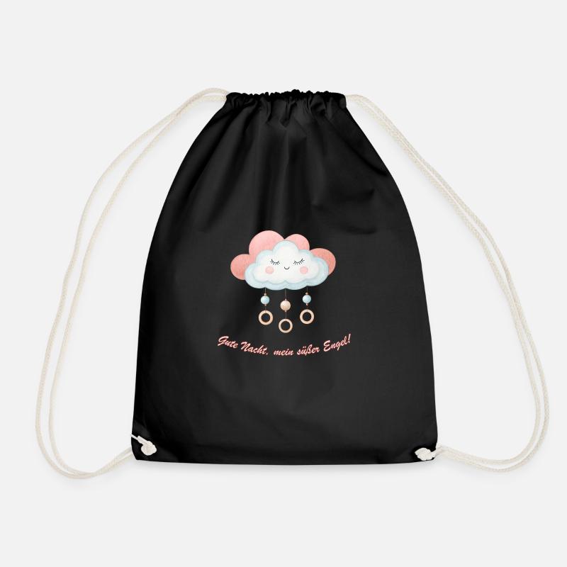 Dream Cloud – Good night, my sweet angel! - Drawstring Bag - black