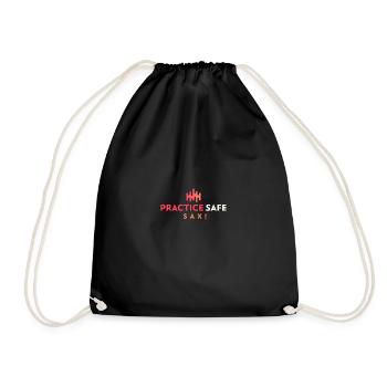 Practice safe sax! for musicians - Drawstring Bag - black - Front