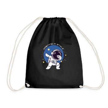 astronaut cartoon character dancing in - Turnbeutel - Schwarz - Vorne
