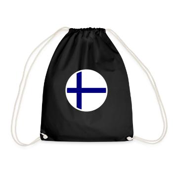 Finland Flag Flag - Drawstring Bag - black - Front