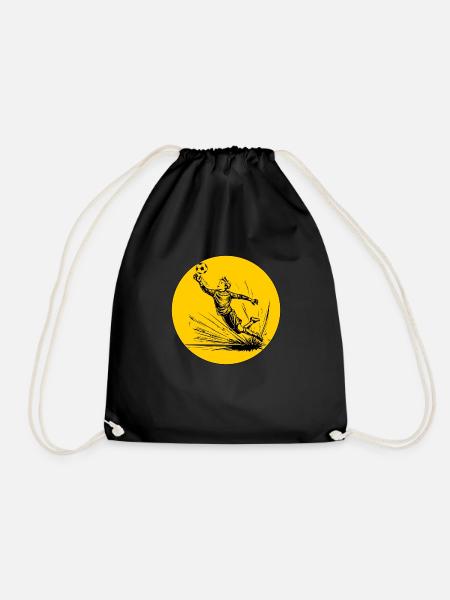 Goalkeeper (black and yellow) - Drawstring Bag - black