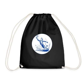 Torwart (blau-weiß) - Turnbeutel - Schwarz - Vorne