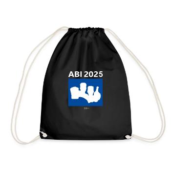Bier Liga Logo ABI 2025 Blau 2 weiß - Turnbeutel - Schwarz - Vorne