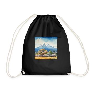 Frühlingsblick auf Fuji - Turnbeutel - Schwarz - Vorne