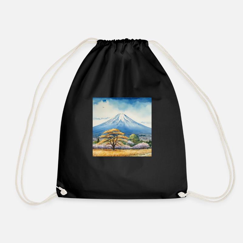 Frühlingsblick auf Fuji - Turnbeutel - Schwarz