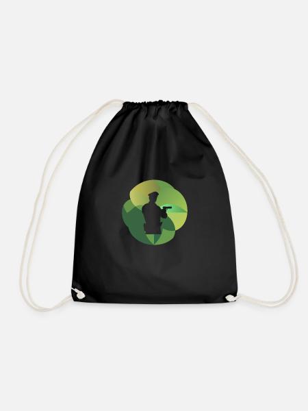 Police Police Work Emergency Call - Drawstring Bag - black