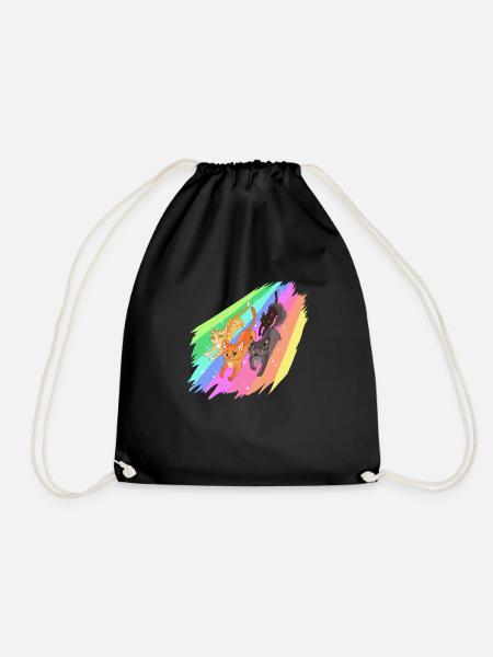 Feuerstern Firestar Cats Rainbow Warrior Cats - Drawstring Bag - black