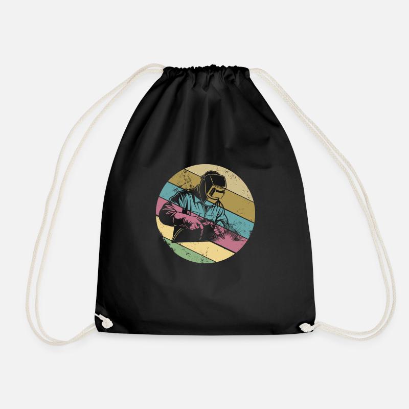 Welders, fitters, metalworkers - Drawstring Bag - black