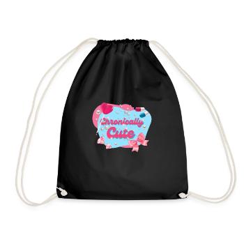 Chronically Cute Lolly Schleife Pillen Diamanten - Turnbeutel - Schwarz - Vorne