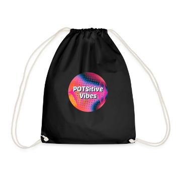 POTSitive Vibes bunter Hintergrund Wellen - Turnbeutel - Schwarz - Vorne