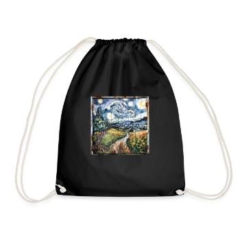 Graffiti Landscape Fields Rust Metal Urban - Drawstring Bag - black - Front