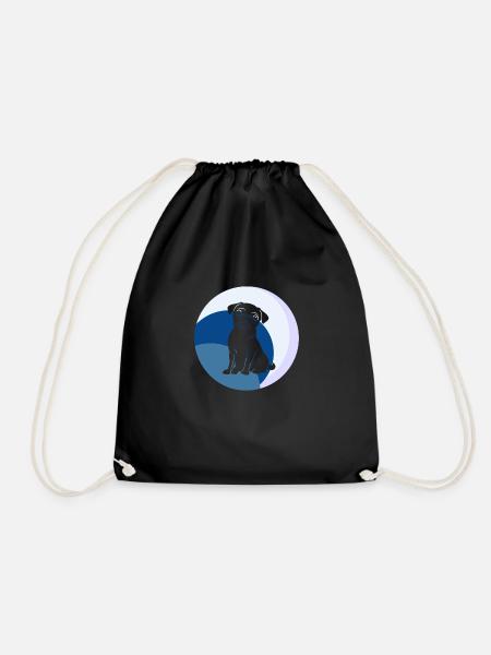 Pug Coat Care Coat - Drawstring Bag - black
