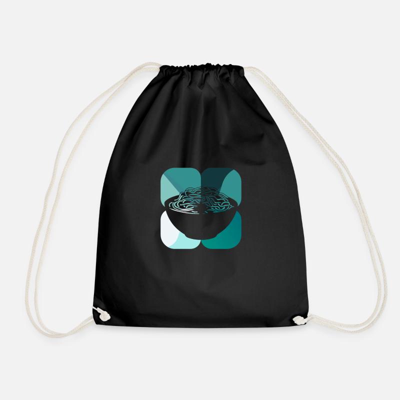 Noodles Noodle dish Ravioli - Drawstring Bag - black