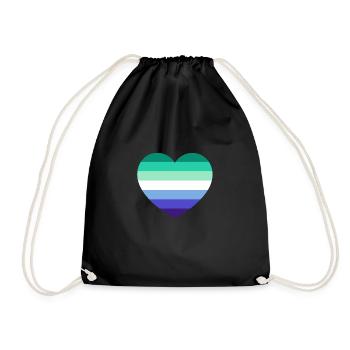 Heart in the colors of the gay flag - Drawstring Bag - black - Front